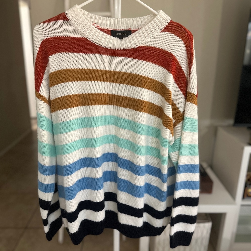 Colorful Striped Oversized Sweater